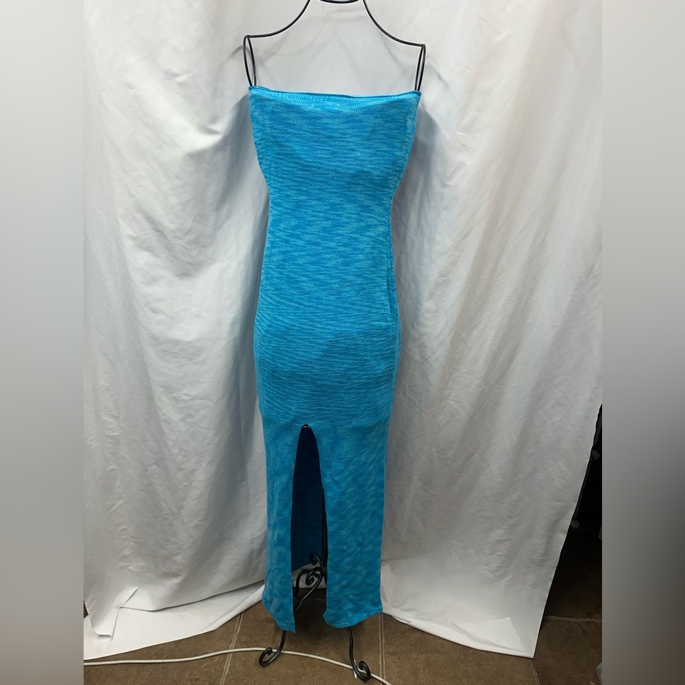 Tiger Mist blue knit strapless maxi dress size M - Picture 5 of 6